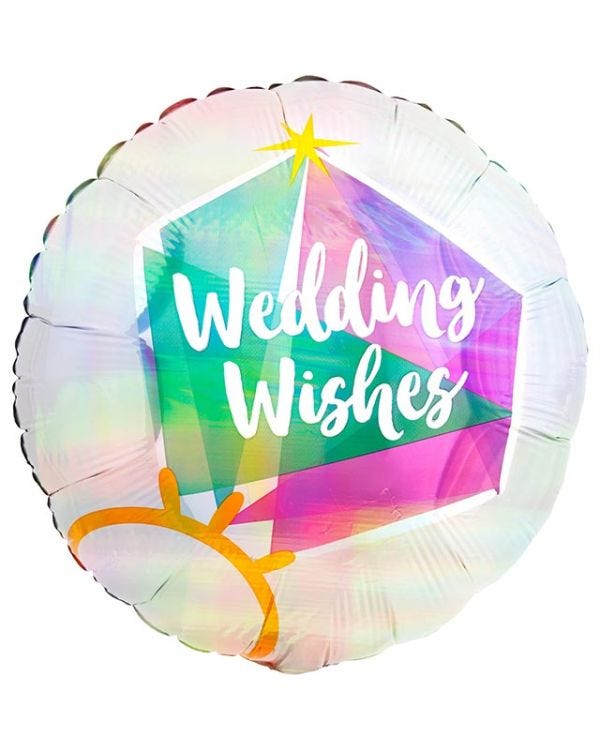 Iridescent Wedding Ring Balloon - 18&quot; Foil