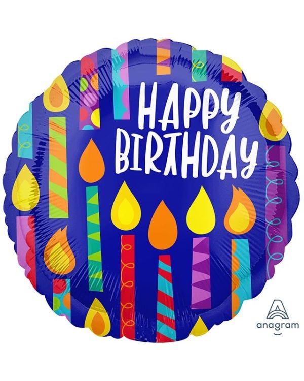 Candles Happy Birthday Balloon - 18&quot; Foil