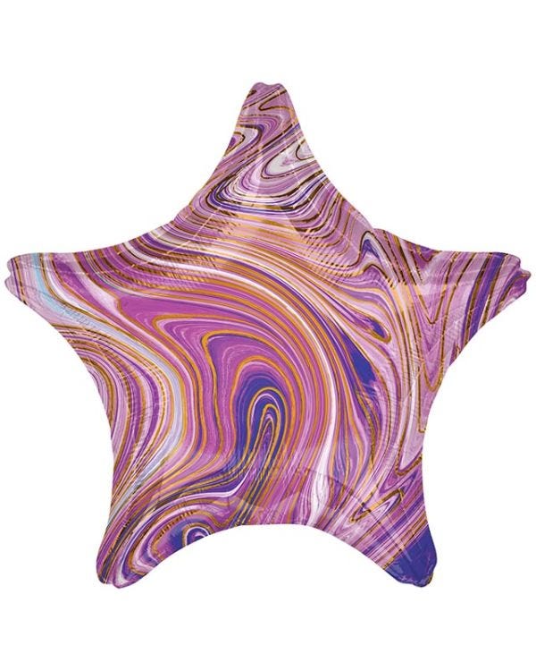 Purple Marble Balloon - 18&quot; Foil
