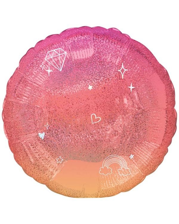 Sparkle Orange Ombre Balloon - 18&quot; Foil