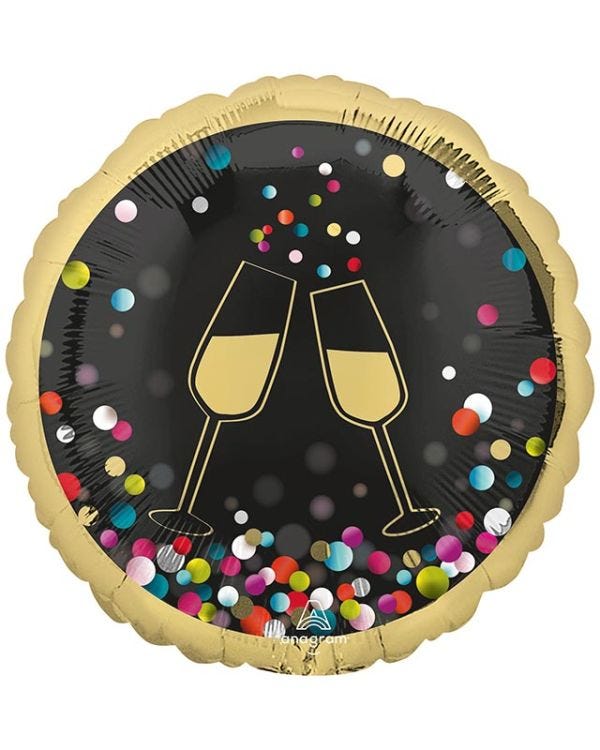 CHEERS Confetti Double Sided Balloon - 18&quot; Foil