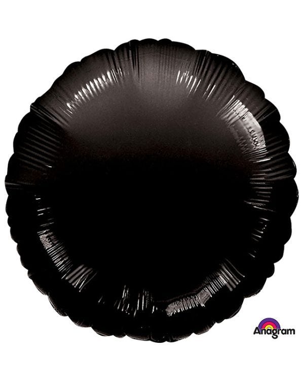 Black Round Balloon - 18&quot; Foil