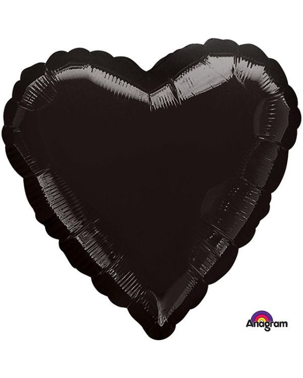 Black Heart Balloon - 18&quot; Foil