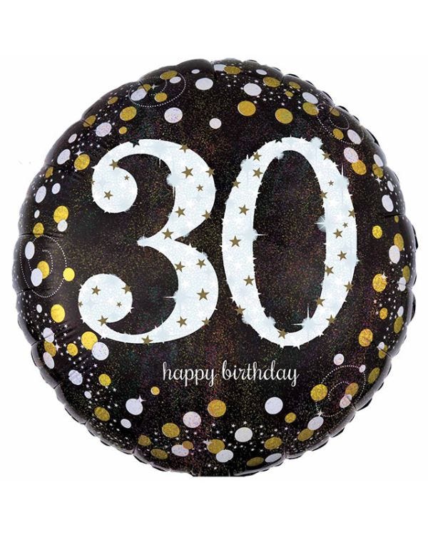 Gold Sparkling Celebration 30th Birthday Balloon - 18&quot; Foil