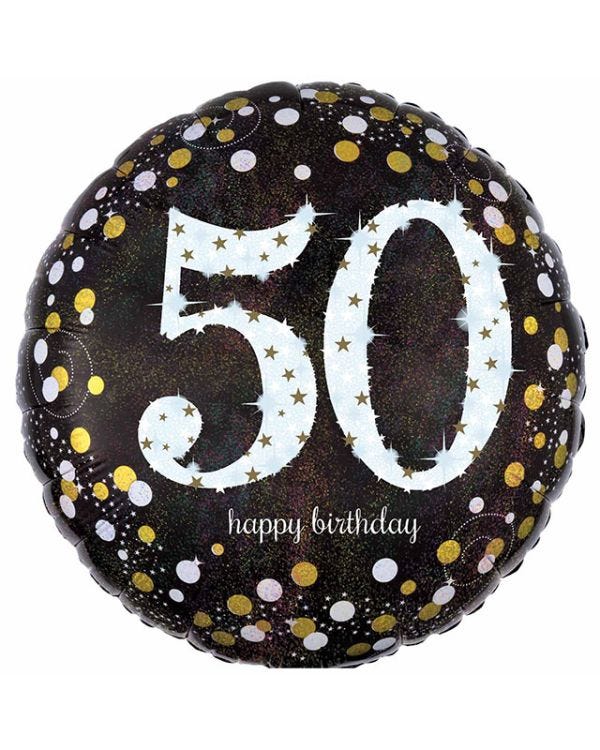 Gold Sparkling Celebration 50th Birthday Balloon - 18&quot; Foil