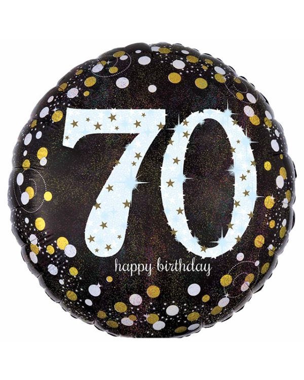 Gold Sparkling Celebration 70th Birthday Balloon - 18&quot; Foil