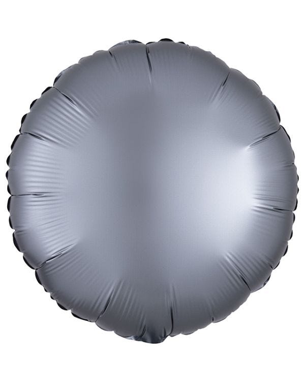 Satin Lux Graphite Circle Balloon - 18&quot; Foil