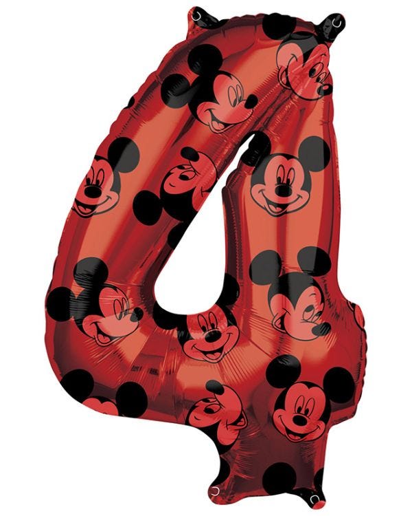 Mickey Mouse Forever Number 4 Balloon - 26&quot; Foil