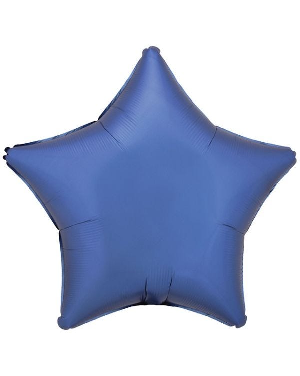 Silk Lustre Azure Blue Star Foil Balloon - 18&quot; (Unpackaged)