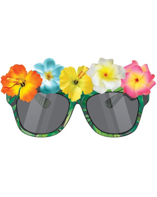 Summer Tropical Flower Novelty Glasses