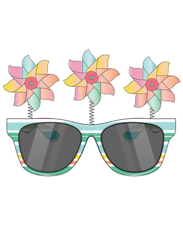 Summer Pinwheel Novelty Glasses