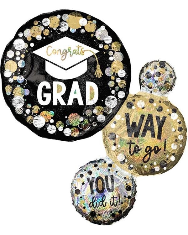Grad Way to Go Supershape Balloon - 22&quot; x 28&quot; Foil