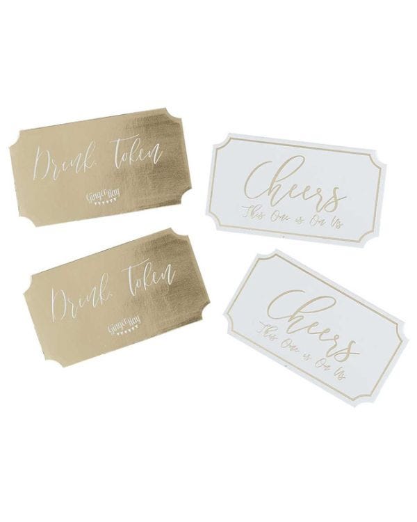 Gold Wedding Drink Tokens