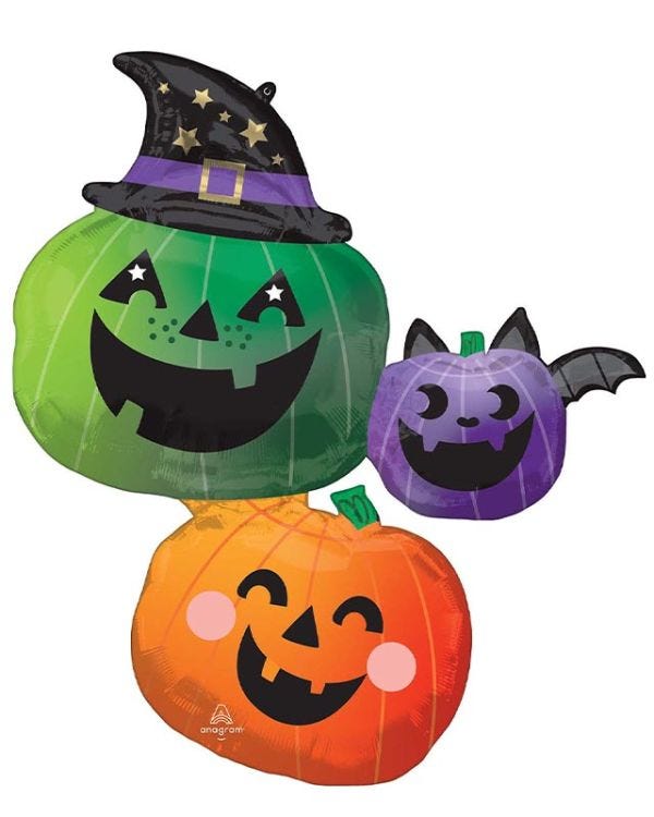 Spooky Pumpkin Stacker SuperShape Balloon - 33&quot; Foil