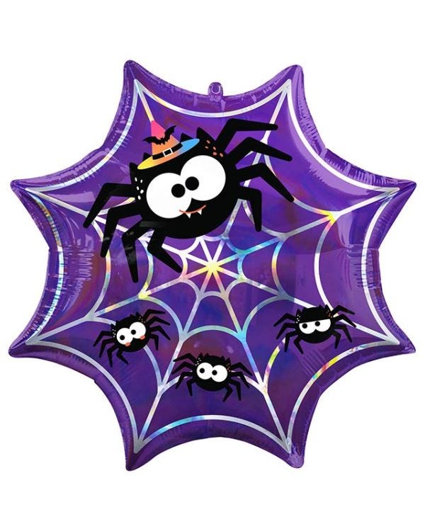 Iridescent Spider Web SuperShape Balloon - 22&quot; Foil