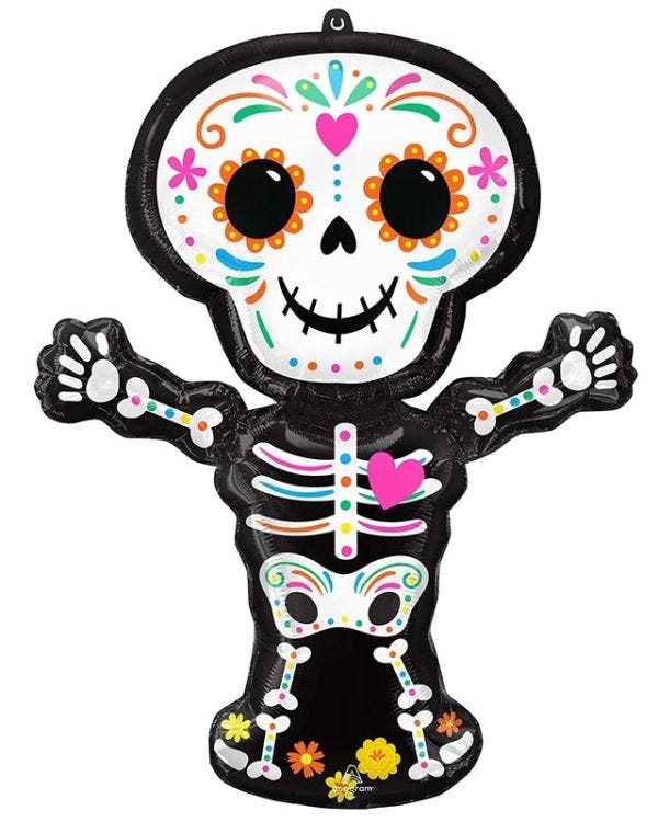 Day of the Dead Standing SuperShape Balloon - 34&quot; Foil