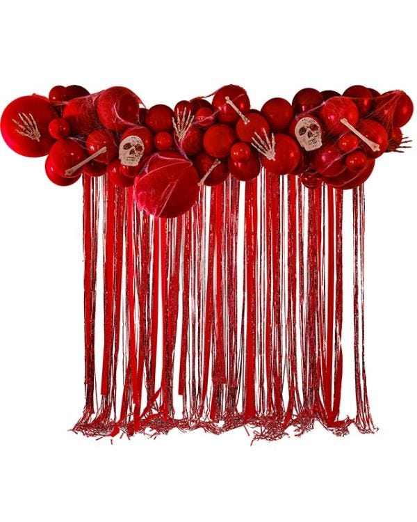 Blood &amp; Bones Balloon Backdrop with Streamers
