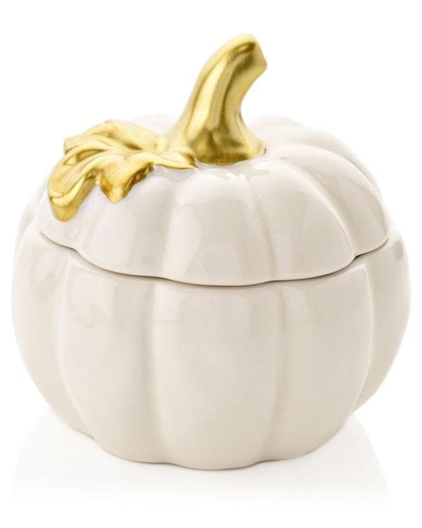 Cream &amp; Gold Pumpkin Keepsake Box - 10cm