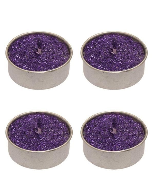 Purple Glitter Tealight Candles (8pk)