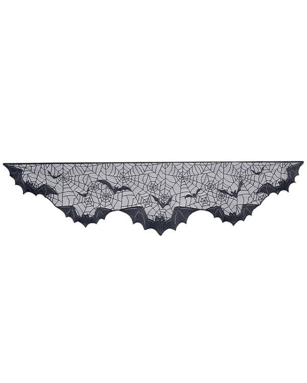 Lace Bat Print Fireplace Drape