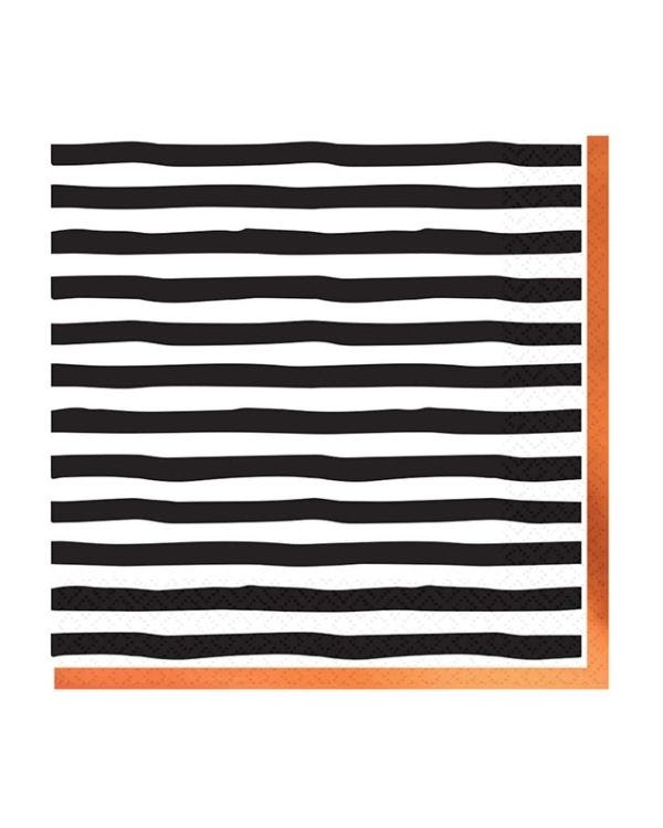 Striped Halloween Paper Napkins - 33cm (16pk)