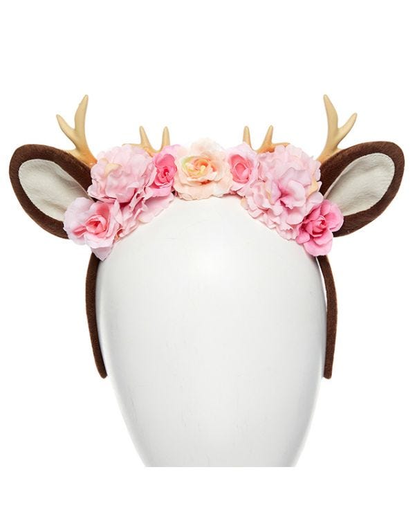 Deer Doe Floral Headband