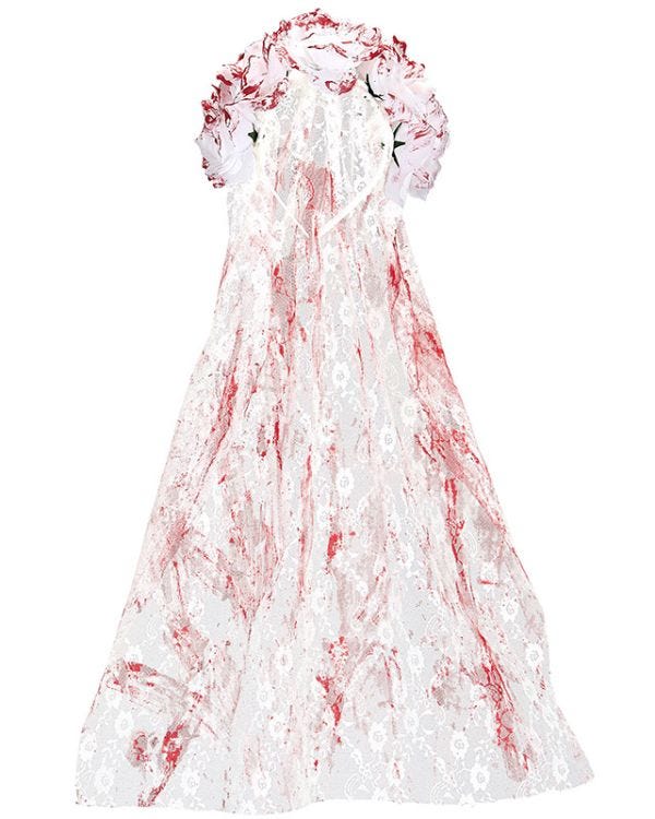 Bloody Bridal Veil With Roses
