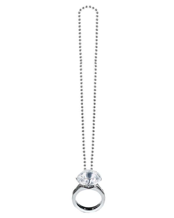 Giant Diamond Ring Necklace - 40cm