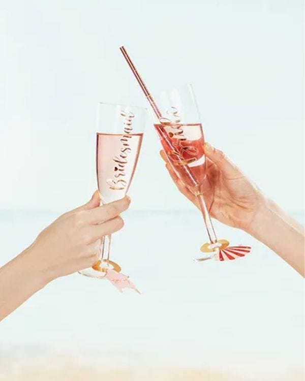 Bride &amp; Bridesmaid&#039;s Glass Stickers (6pcs)