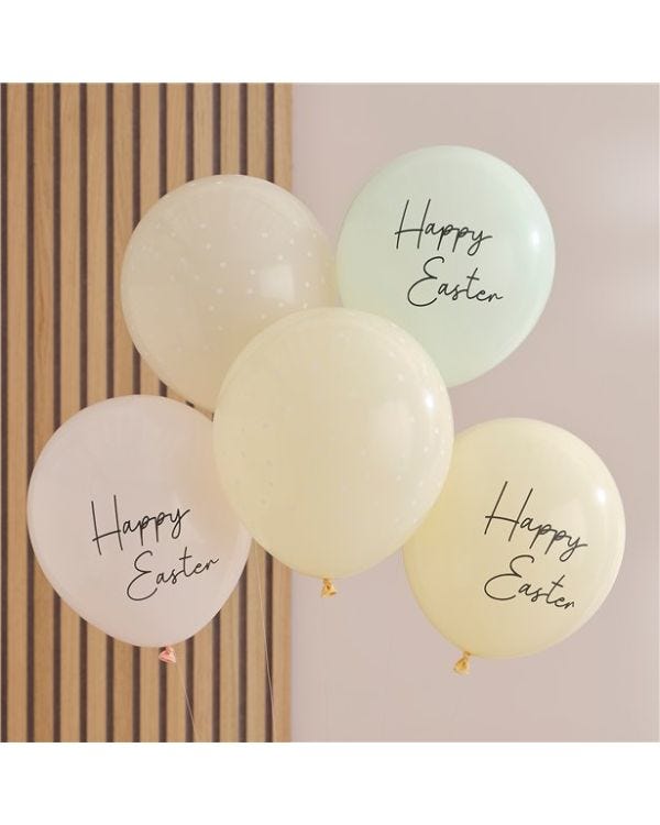 Hey Bunny Easter Balloons - 12&quot; Latex (5pk)