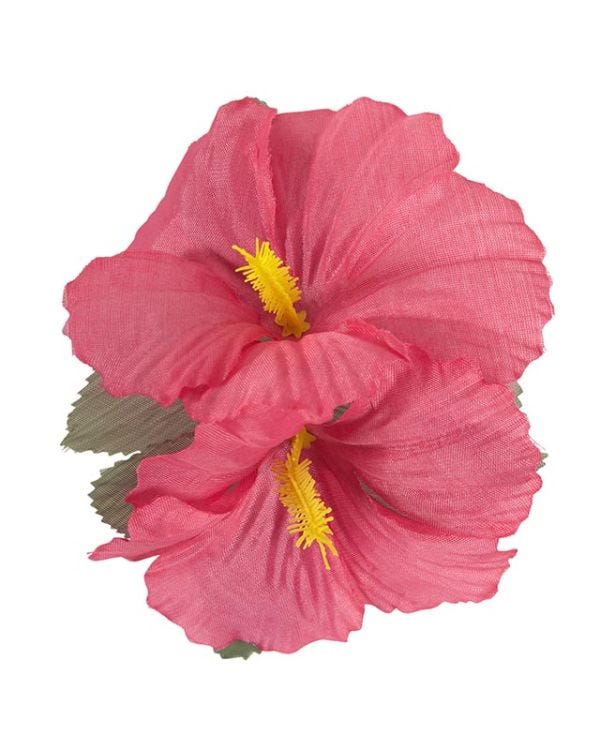 Pink Hibiscus Flowers Hair Clip