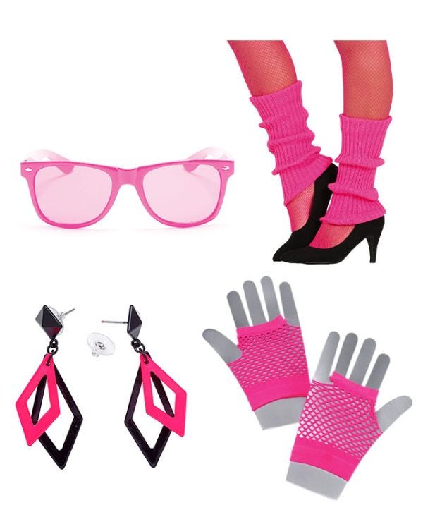 Pink 80&#039;s Accessory Kit