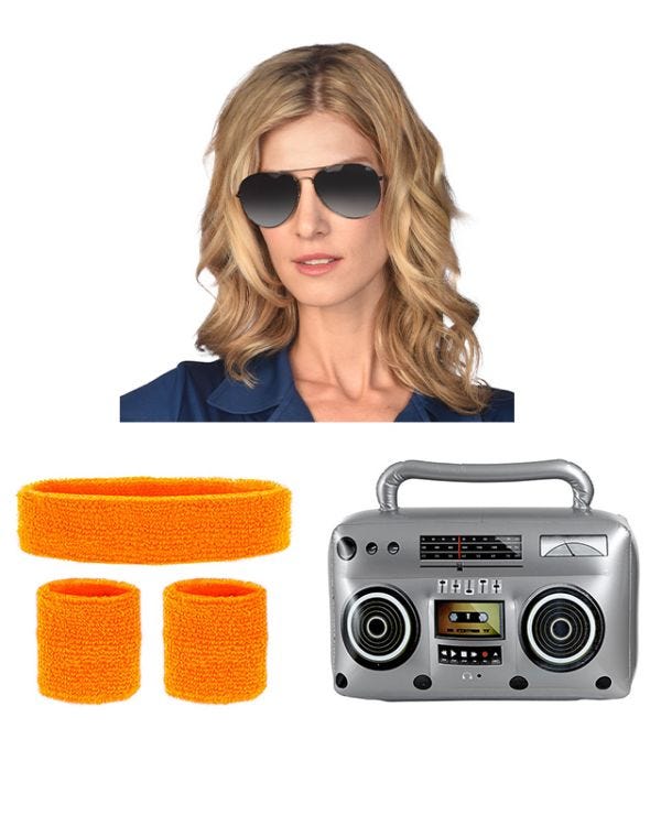 Orange 80&#039;s Inflatable Accessory Kit