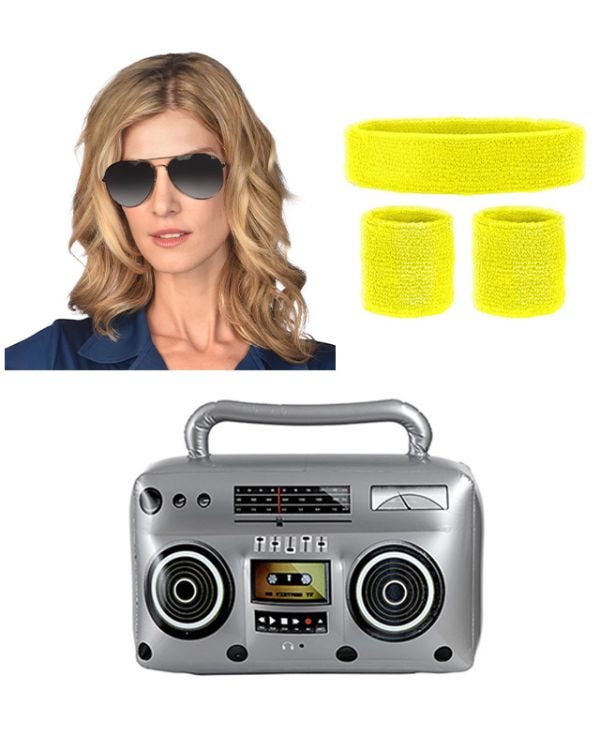 Yellow 80&#039;s Inflatable Accessory Kit