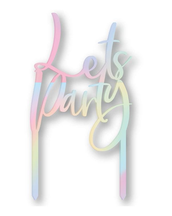 Iridescent Acrylic Cake Topper - 10cm x 18cm