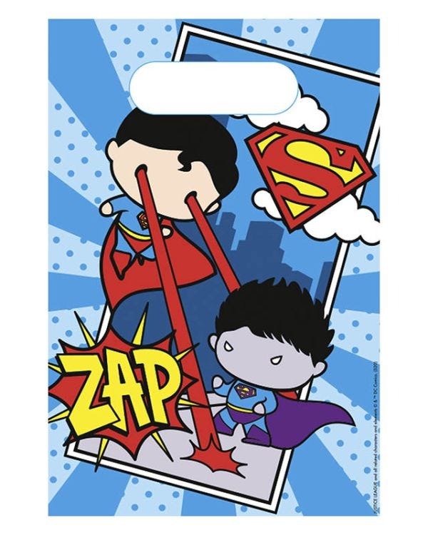 Justice League Paper Party Loot Bags (8pk)