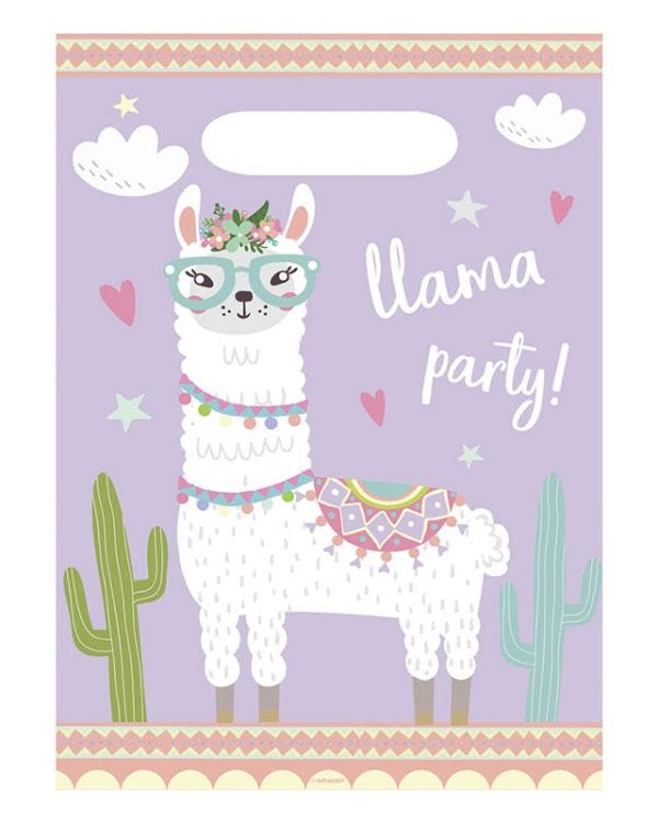 Llama Paper Party Loot Bags (8pk)