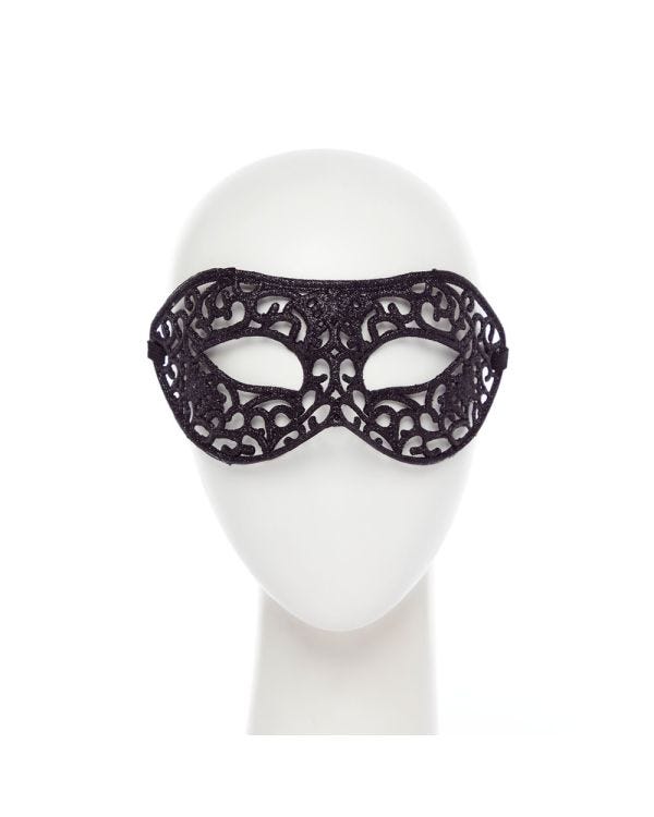 Black Glitter Lace Mask