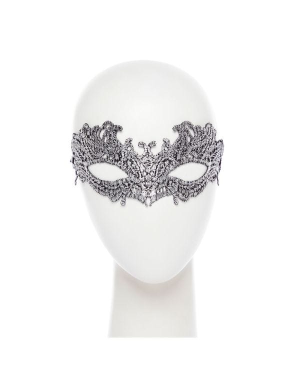 Silver Metallic Lace Mask