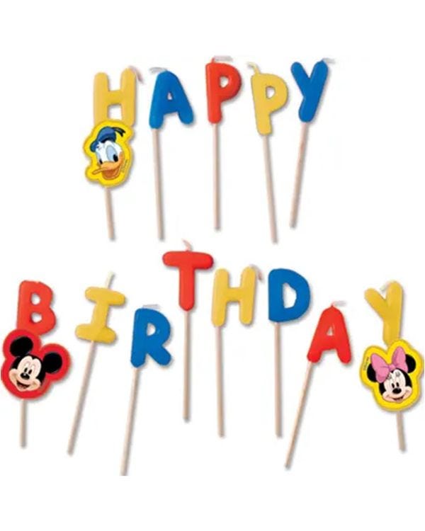 Disney Mickey Mouse &#039;Happy Birthday&#039; Pick Candles (13pk)