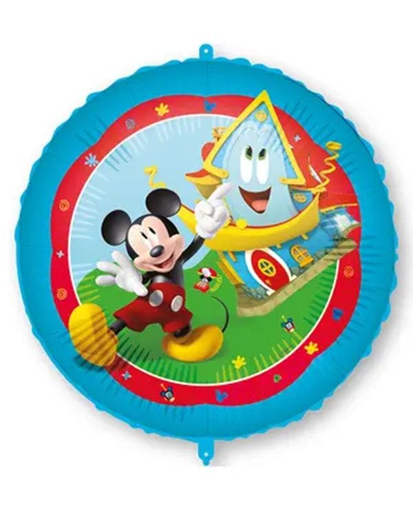 Disney Mickey Mouse 18&quot; Round Foil Balloon with String &amp; Weight