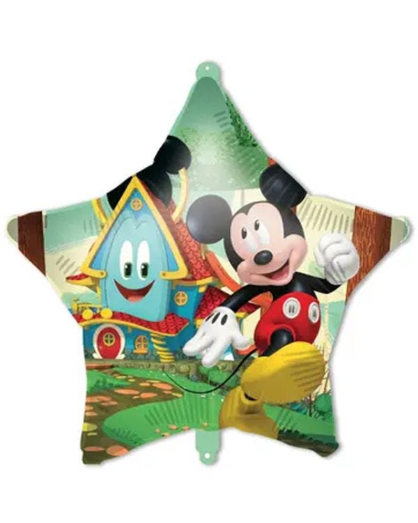 Disney Mickey Mouse 18&quot; Star Foil Balloon with String &amp; Weight