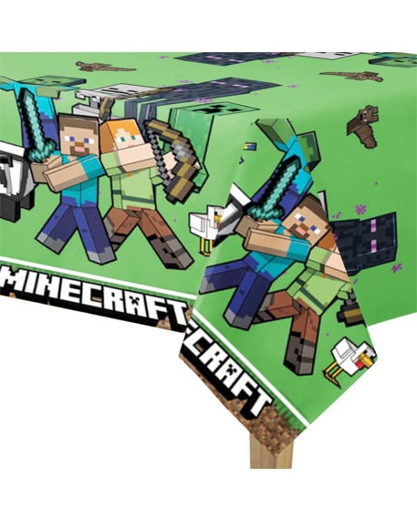 Minecraft Party Plastic Table Cover - 1.2m x 1.8m