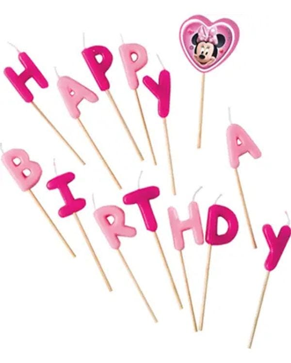 Disney Minnie Mouse &#039;Happy Birthday&#039; Pick Candles (13pk)