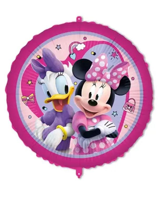 Disney Minnie Mouse 18&quot; Round Foil Balloon with String &amp; Weight