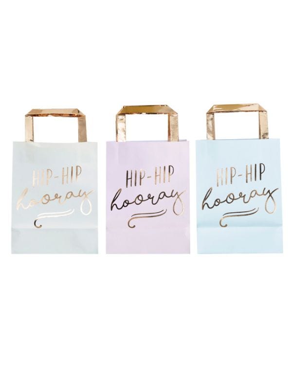 Pick &amp; Mix Pastel &#039;Hip Hip Hooray&#039; Pastel Party Bags - 26cm