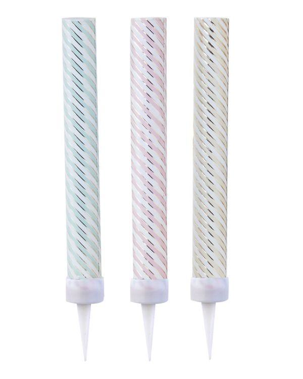 Pick &amp; Mix Pastel Pastel &amp; Gold Fountain Candles - 16cm