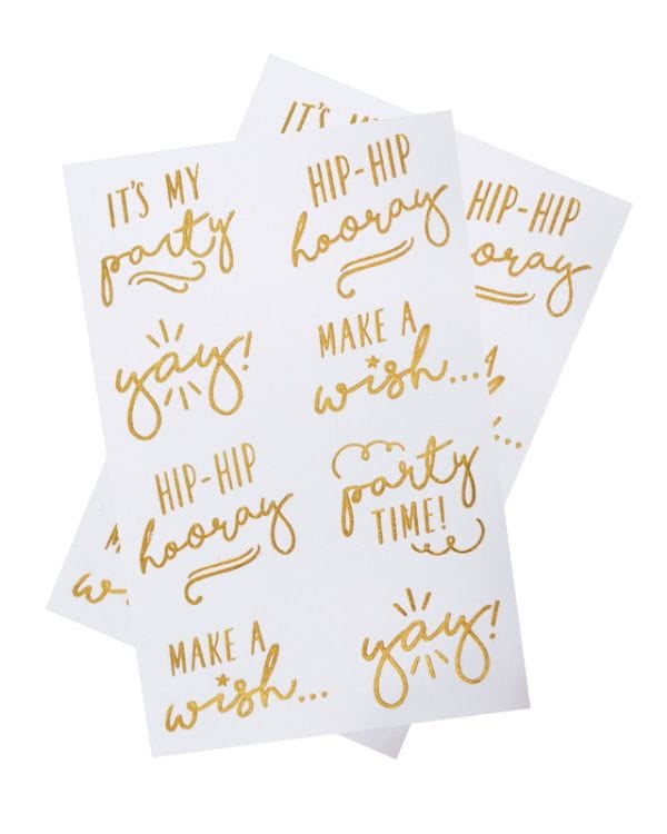 Pick &amp; Mix Pastel Gold Foiled Temporary Tattoos
