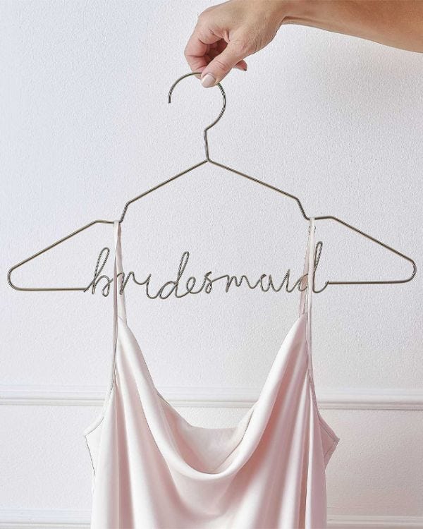 Gold Metal &#039;Bridesmaid&#039; Hanger - 44.5cm x 24cm