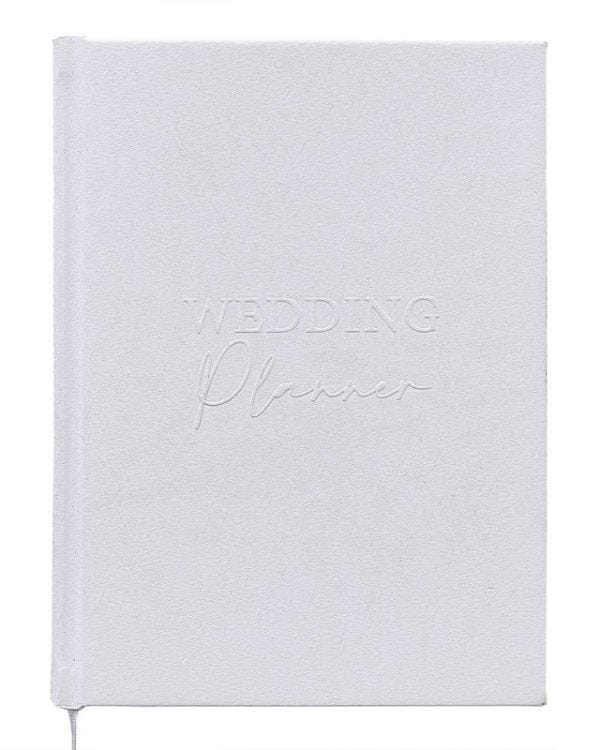 White Embossed Wedding Planner - 22cm x 15cm